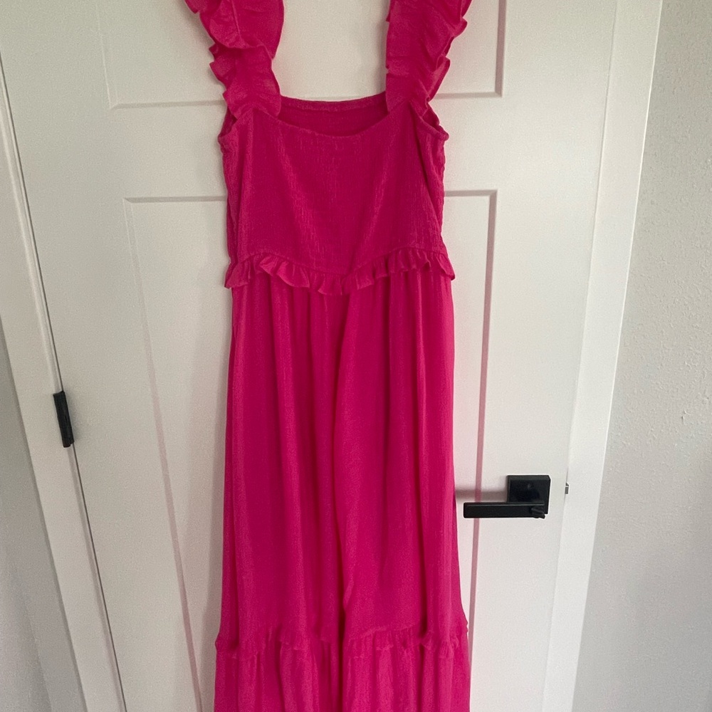 Pink Ruffled Maxi Dress